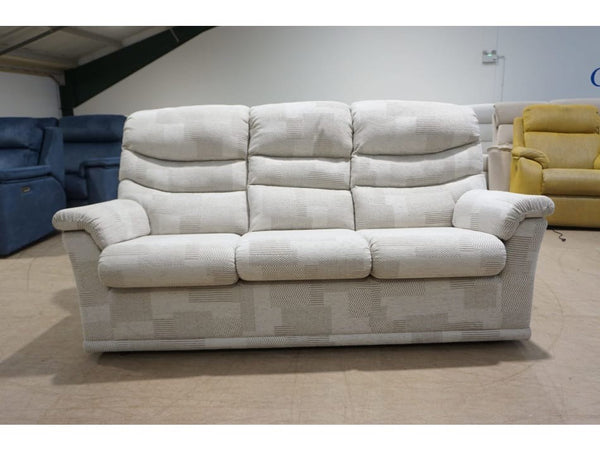 G Plan Malvern checkers putty fabric standard 3 seater sofa1