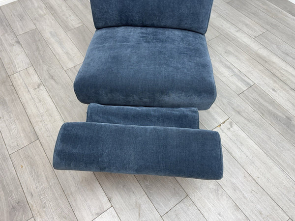 Sofology Plaza Middle Section Power Recliner & Headrest Chenille Denim Blue7