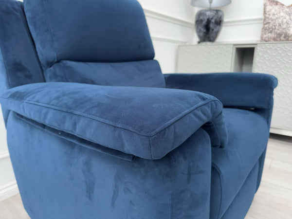 G Plan Harper Plush Indigo Premium Velvet Static 3 Seater + Armchair RRP £3,95214