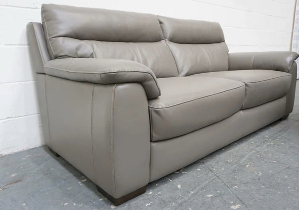 Furniture Village Grey Leather Standard 3 & 2 Seater Sofa Set4