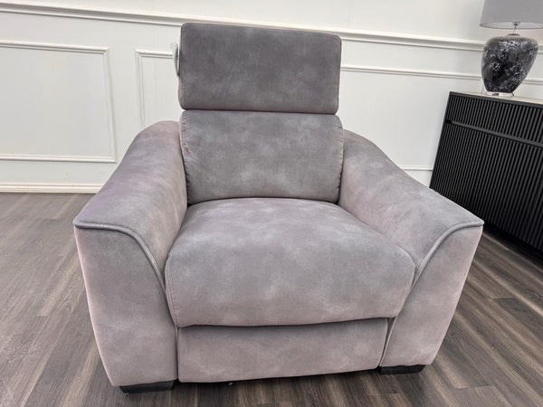 Furniture Village Xavier Fabric Armchair Electric Power Recliner Charcoal Grey5