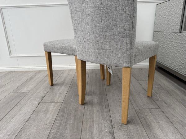 Furniture Village Augusta Grey Fabric Pair Of 2 Roll Back Dining Chairs8