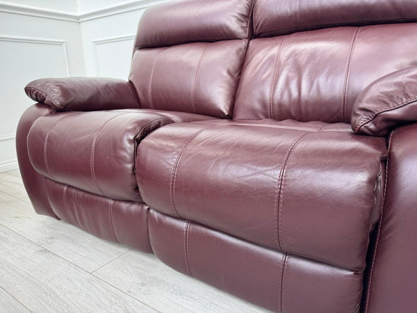 Furniture Village Moreno Power Recliner 3 + 2 Seater Sofa Set Burgundy Leather10
