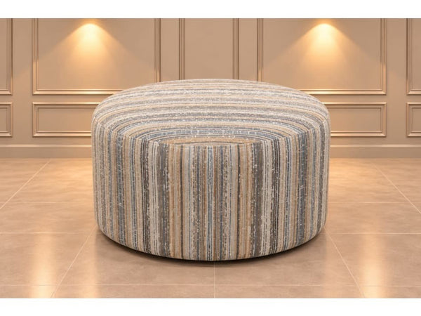 Parker Knoll Designer striped pattern fabric large circular footstool0