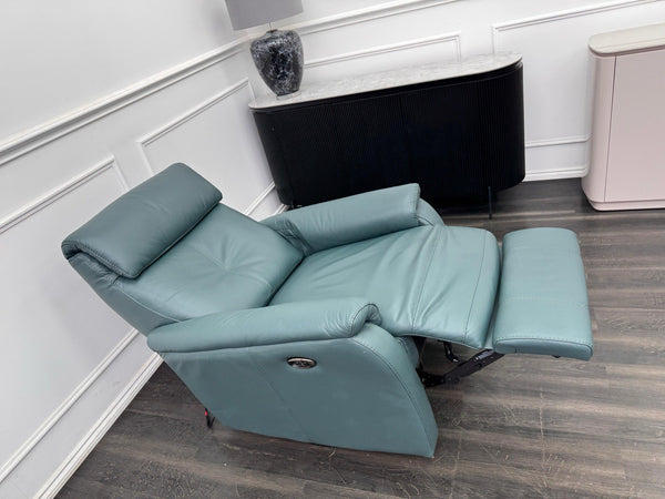 Furniture Village Rowen Lake Green Leather Armchair Pwr Recliner+Swivel+Rocking15