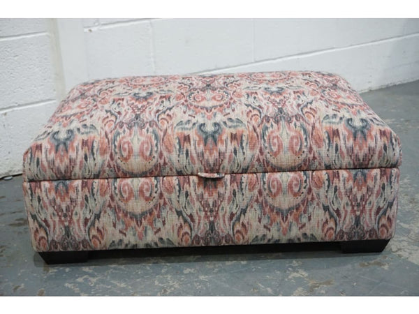 Parker Knoll Designer patterned fabric large rectangular storage footstool2