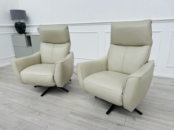 New Gillies Trent TVCH TV Reclining Chair, Feather Grey Genuine Leather RRP£199917