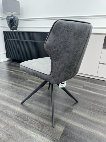Furniture Village Aydin Charcoal Grey Faux Leather Swivel Dining Chair8