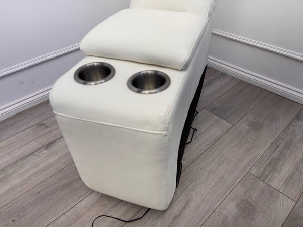 Sofology Radleigh Console White Leather Cup Holders Storage6
