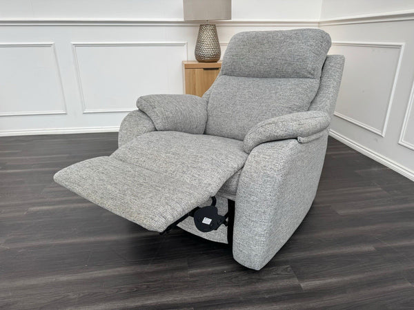 G Plan Kingsbury Power Recliner Armchair Light Grey Fabric RRP £24257