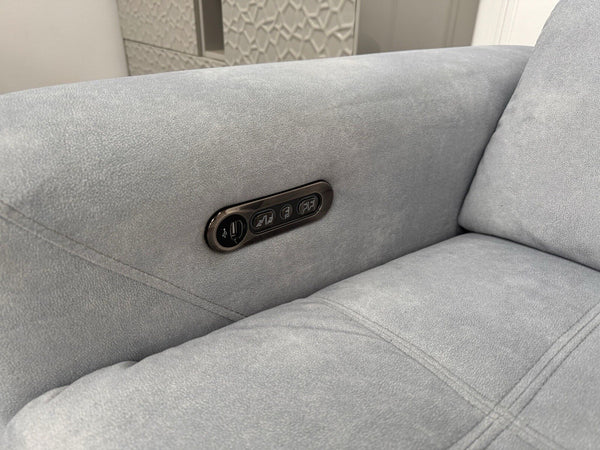 Sofology Marvella 2.5 + 2 Seater Sofa Set Flecked Silver Fabric Power Recliner13