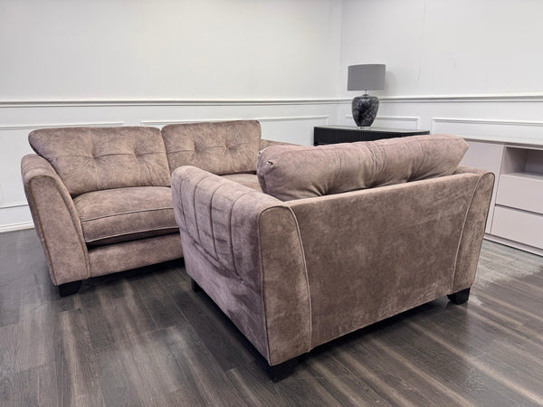 FURNITURE VILLAGE ARIANA 3 Seater Sofa Cuddle Set Classic Back Dapple Chocolate21