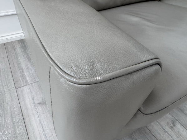 FURNITURE VILLAGE Light Taupe/Grey Genuine Leather Static 3 + 3 Seater Sofa Set18