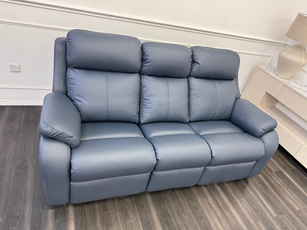 G Plan Kingsbury Navy Leather 3 Seater Sofa Power Recliner Headrest & Lumbar21