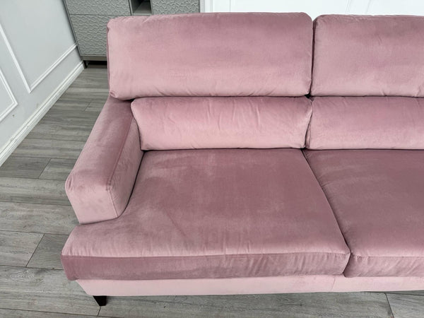 Furniture Village Lounge Co Romilly 3 Seater + Armchair Sofa Set Pink Velvet5