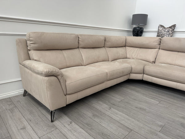 Furniture Village Contempo Static Corner Sofa In Beige Fabric7