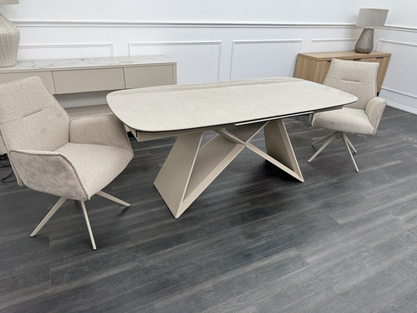 Furniture Village Mirage Large Extending Dining Table marble-effect ceramic top2