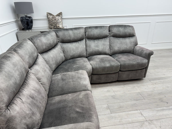 Furniture Village Lilly Corner Sofa In Grey Velvet Power Recliner17