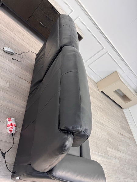 LA Z BOY PARIS Power Recliner 3 Seater Sofa In Black Leather Power Headrest16