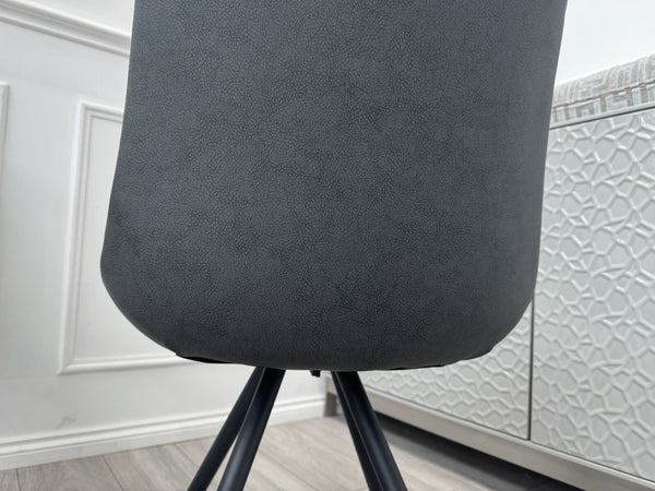 Furniture Village Ion/Rocket Charcoal Grey Suede/Microfibre Pair ofDining Chairs1