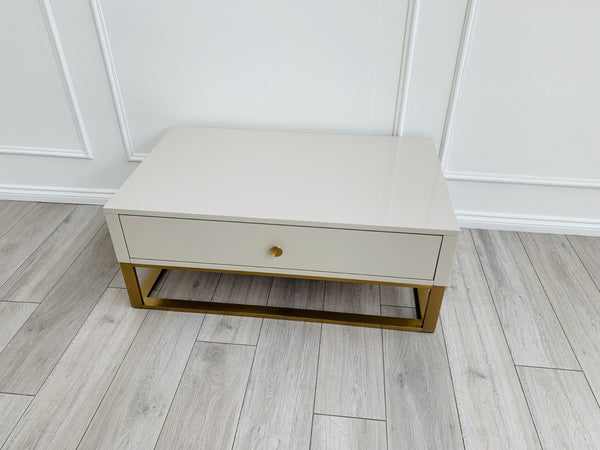 BRAND NEW Fosse Coffee Table - High Gloss Taupe2