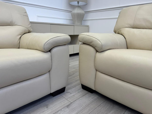 Furniture Village Hetty 3 +2 Seater Sofa Set in Cream/Off White Leather9