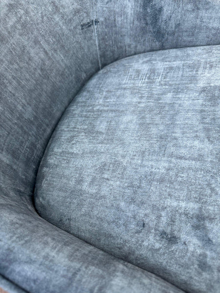 Furniture Village Veja Navy Blue Velvet Fabric Swivel Dining Chair5