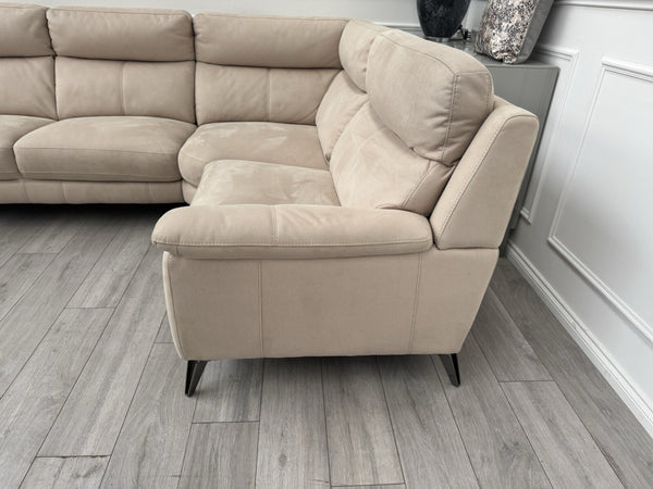 Furniture Village Contempo Static Corner Sofa In Beige Fabric2