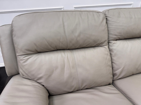 Furniture Village TOUCH 3 Seater Power Recliner Sofa Taupe Leather2