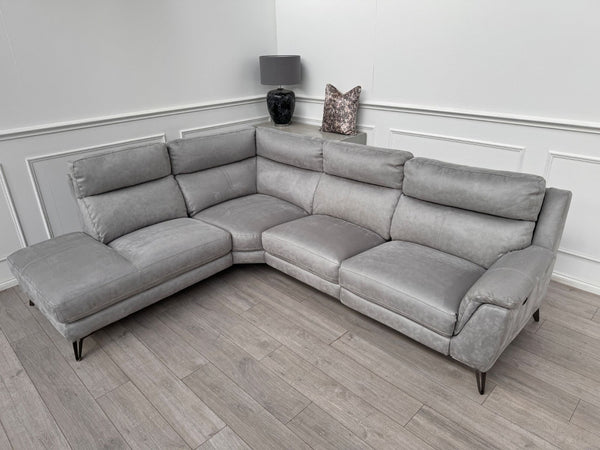 Furniture Village Contempo Grey Microfibre Power Recliner L Shape Corner Sofa16