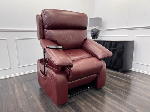 Furniture Village Moreno Lift and Rise Recliner Armchair Burgundy Leather0