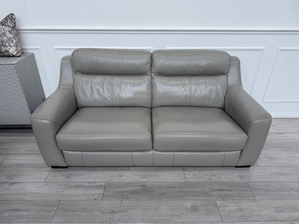 FURNITURE VILLAGE Light Taupe/Grey Genuine Leather Static 3 + 3 Seater Sofa Set8