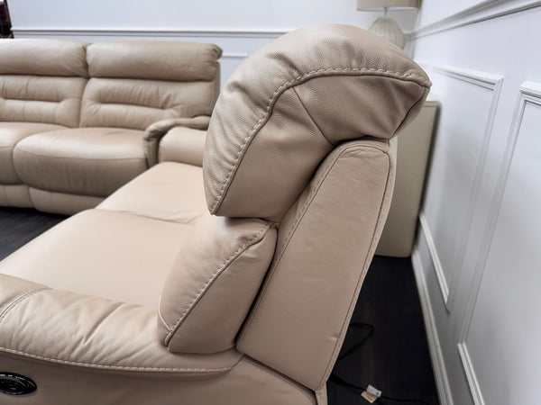 Furniture Village Chicago 3 & 2 Seater Sofa Set Power Recliner Pebble Leather23