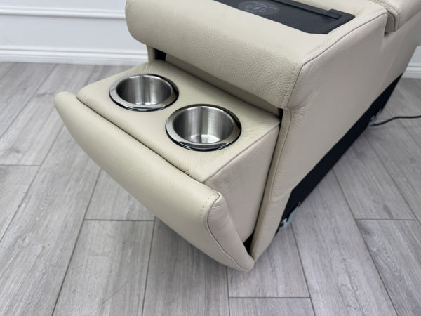 Sofology Plaza Console Cream Leather Cup Holders Wireless Charging Socket7