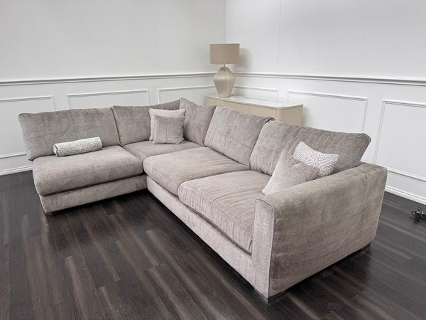 Sofology Majestica Truffle Fabric Terminal End Chaise Corner Sofa Full Back1