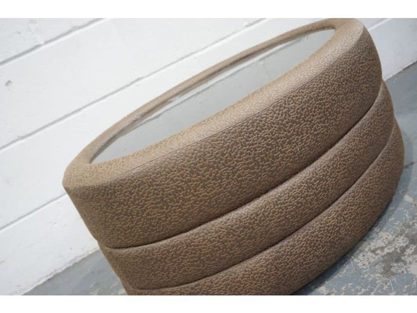 Duresta Luca designer patterned fabric glass top oval2