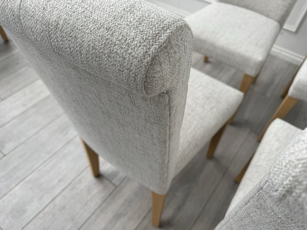 Furniture Village Augusta Cream Fabric Pair Of 2 Roll Back Dining Chairs6