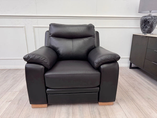 DFS Laiken Black Genuine Leather Armchair Electric Power Recliner13