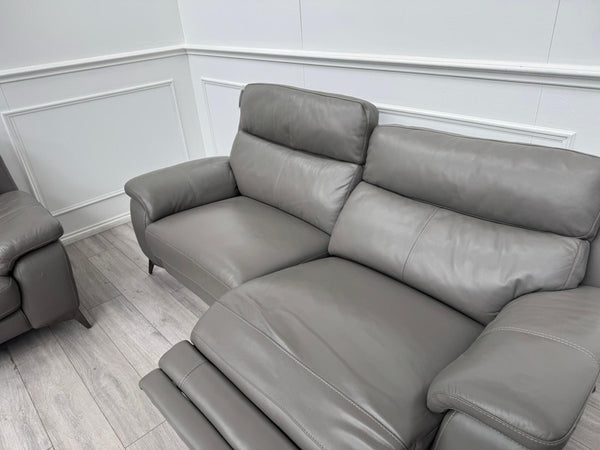 Furniture Village Missouri Power Recliner 3 & Static 2 Seater Sofa Set Grey22