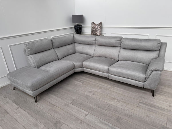 Furniture Village Contempo Grey Microfibre Power Recliner L Shape Corner Sofa18