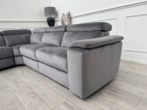 Furniture Village Nicoletti Davide Modular Corner Sofa Grey Velvet RRP £449516