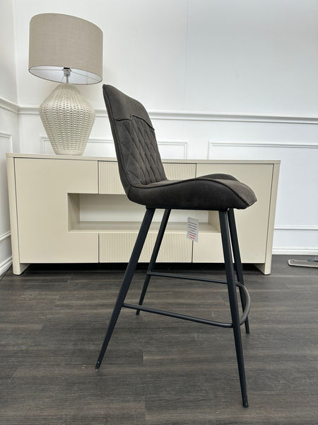 Furniture Village Warrior Dining Barstool Grey Faux Leather (Pre-sale)1