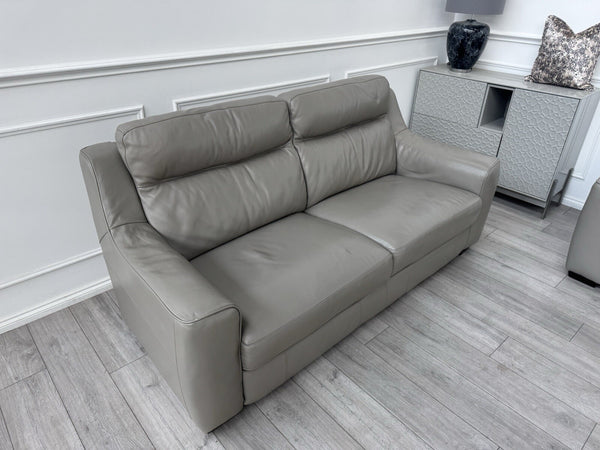 FURNITURE VILLAGE Light Taupe/Grey Genuine Leather Static 3 + 3 Seater Sofa Set5