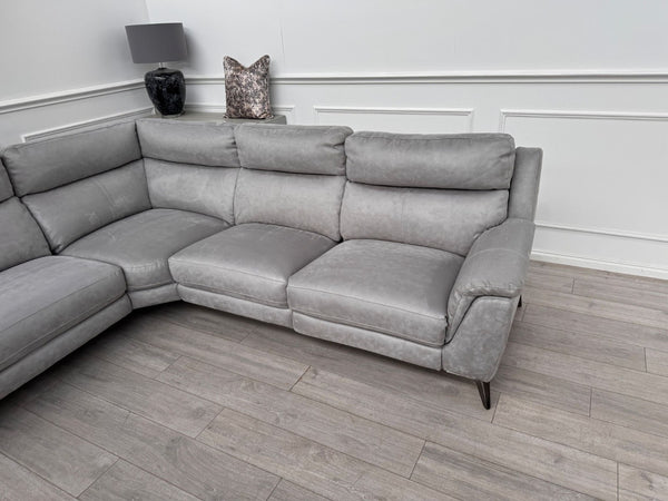 Furniture Village Contempo Grey Microfibre Power Recliner L Shape Corner Sofa20