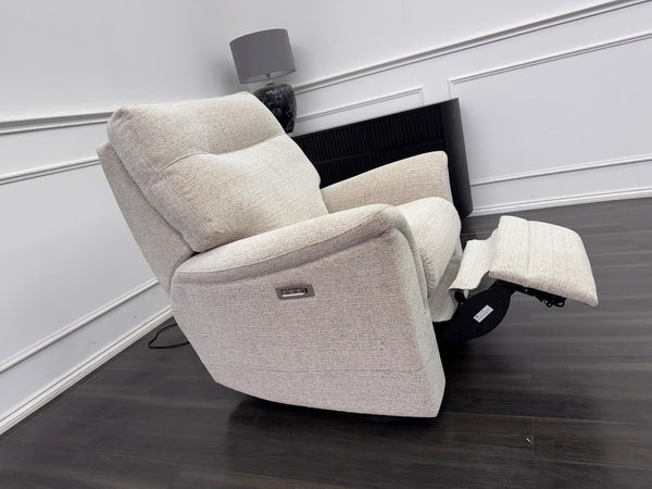 Parker Knoll Hudson 23 Beige Fabric Armchair Power Recliner & Headrest & Lumbar19