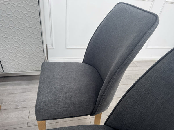 Furniture Village Hamilton Charcoal Fabric Set Of 4 Wooden Dining Chairs8