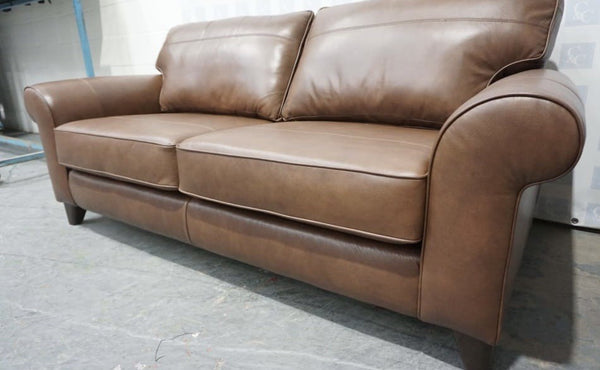 Parker Knoll Penelope milan chesnut leather 3 + 2.5 seater sofa set3