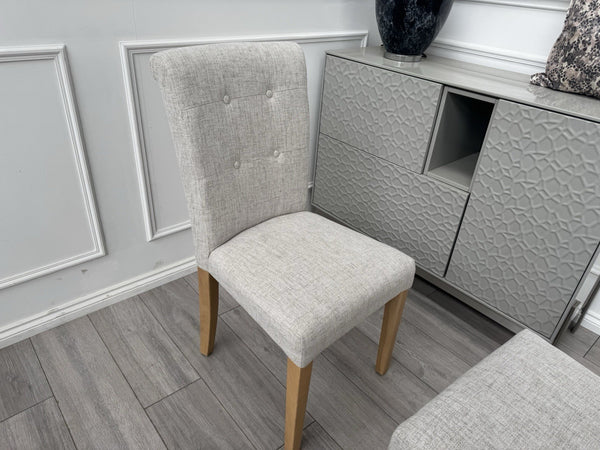 Furniture Village Augusta Cream Fabric Pair Of 2 Roll Back Dining Chairs1