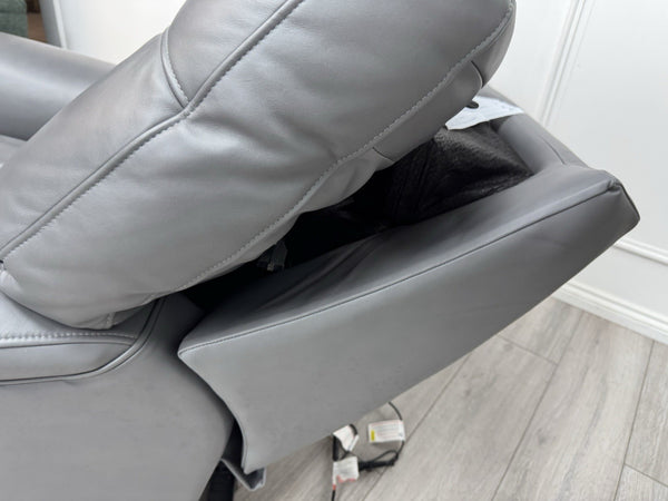 Parker Knoll Hudson 23 Grey Leather Armchair Power Recliner & Headrest & Lumbar6