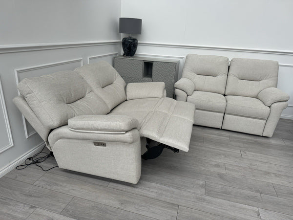 G Plan Seattle Cream Fabric 2+2 Seater Power Recliner Sofa Set4